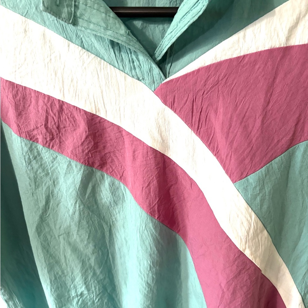 Le Coq Sportif Men's Teal and Purple Polo Shirt - Picture 2 of 4